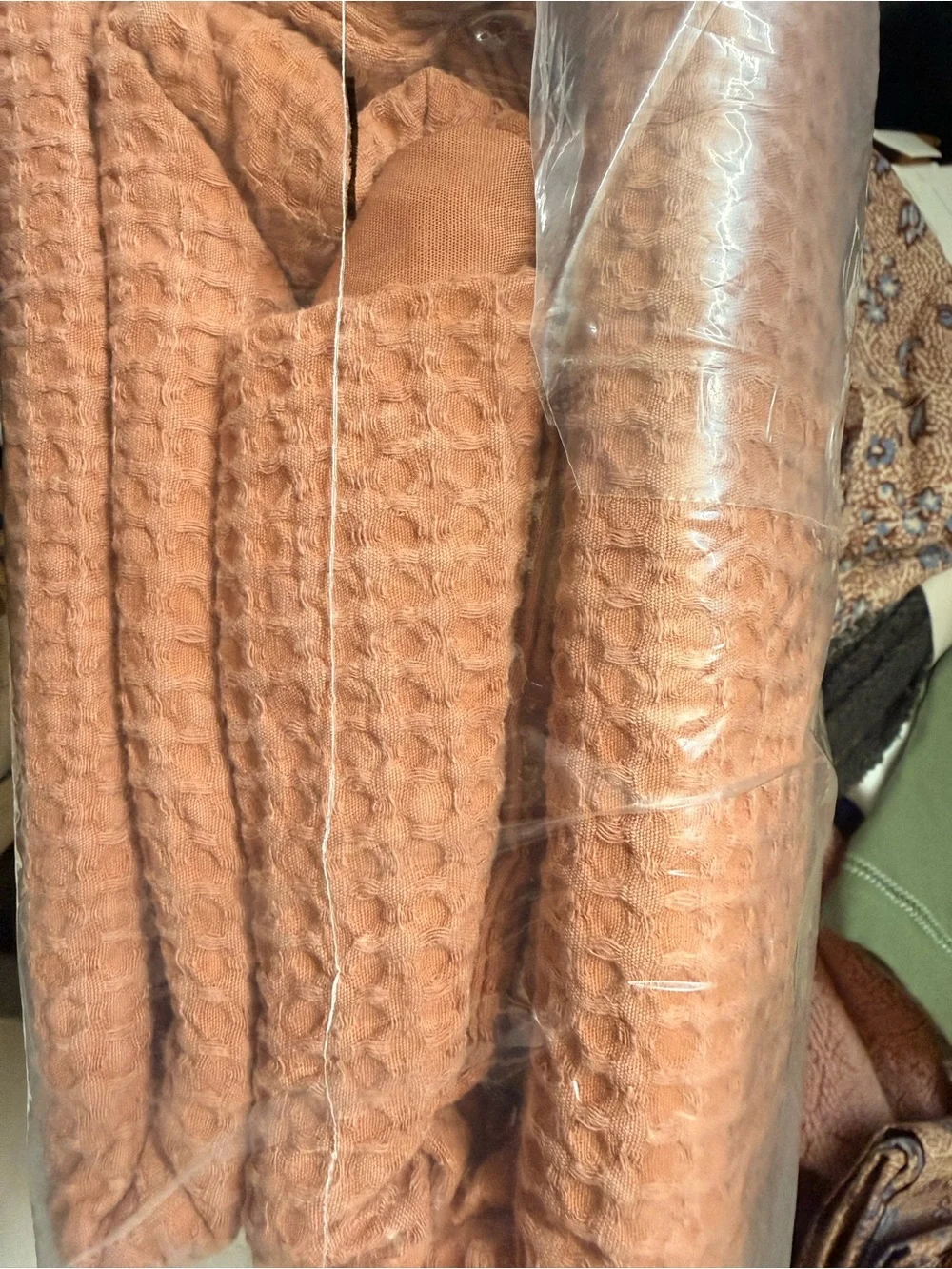 Twin/Twin Extra Long Washed Waffle Weave Duvet Cover and Sham Set Light Pink